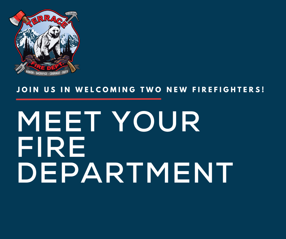 Fire Department logo on solid dark blue background with text "Meet your fire department"