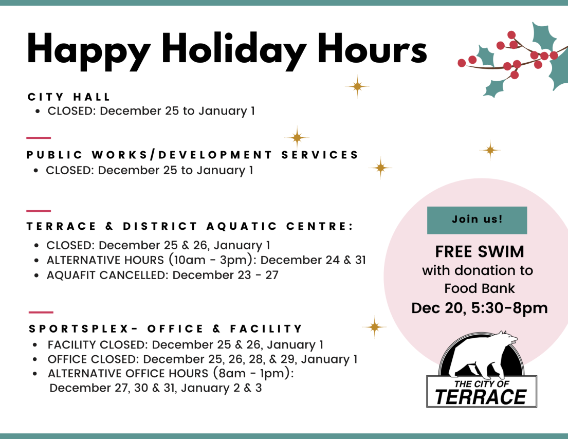 holiday hours for facilities