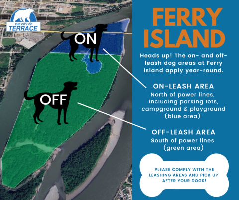 ferry island dog leashing areas